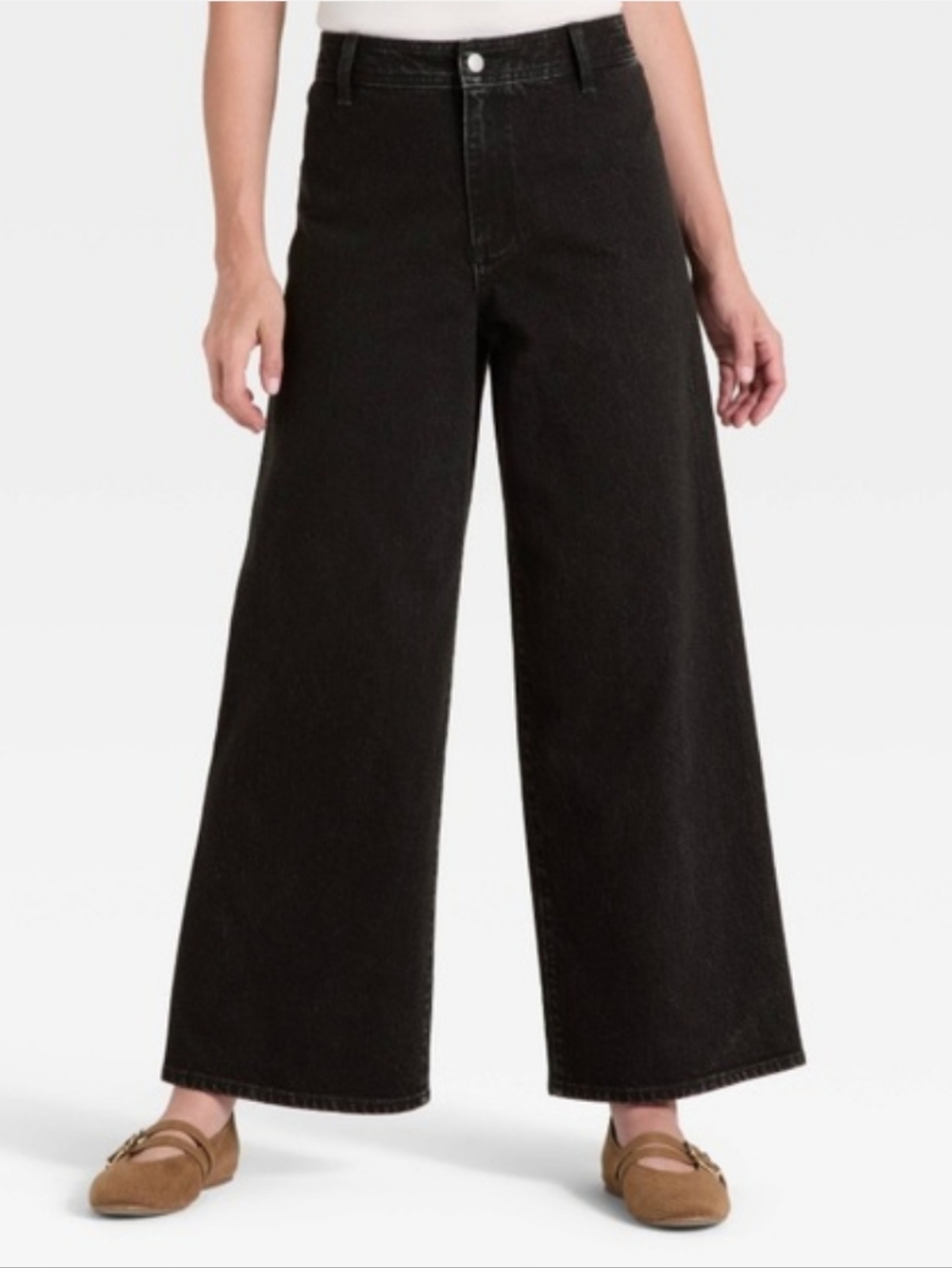 Universal Thread Sailor Wide Leg Black Denim Jeans Size 17 NWT